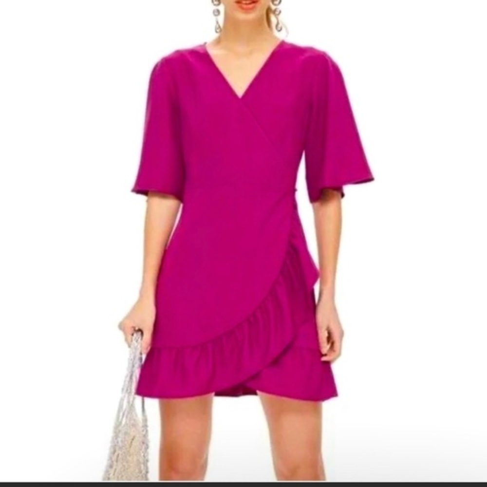 Women’s Topshop Magenta Wrap Dress